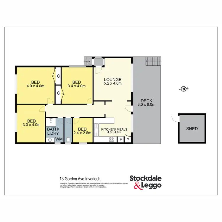 Floorplan of Homely house listing, 13 Gordon Street, Inverloch VIC 3996