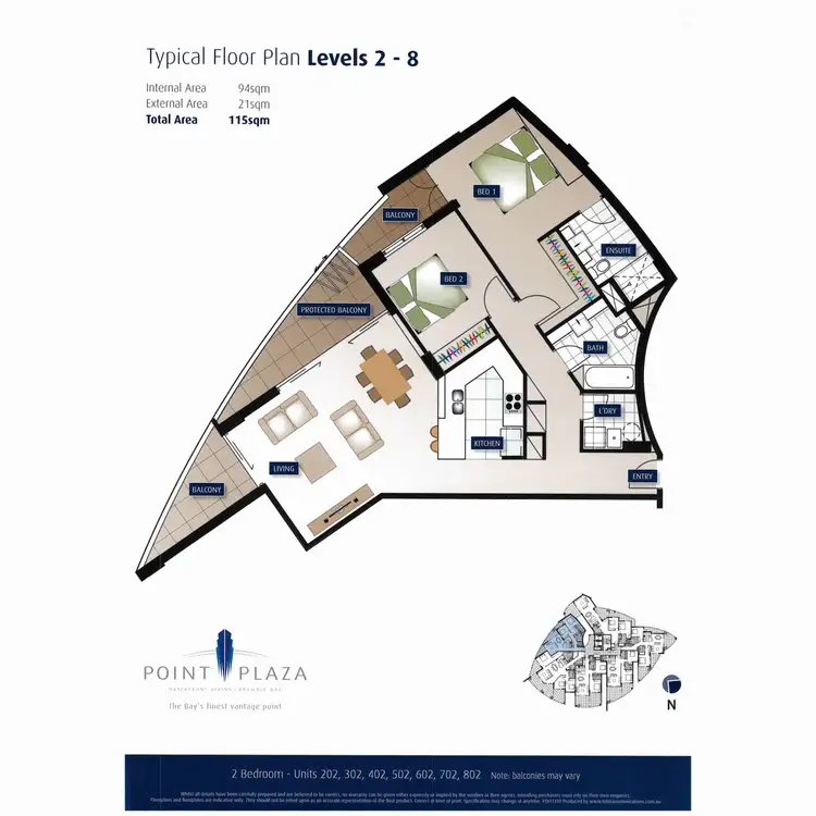 Floorplan of Homely unit listing, 602/14 Oxley Avenue, Woody Point QLD 4019