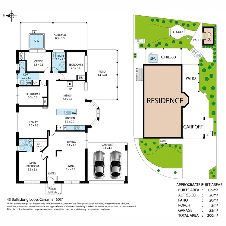 Floorplan of Homely house listing, 43 Balladong Loop, Carramar WA 6031