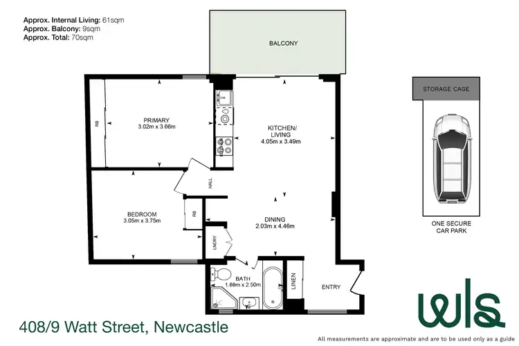 Floorplan of Homely apartment listing, 408/9 Watt Street, Newcastle NSW 2300