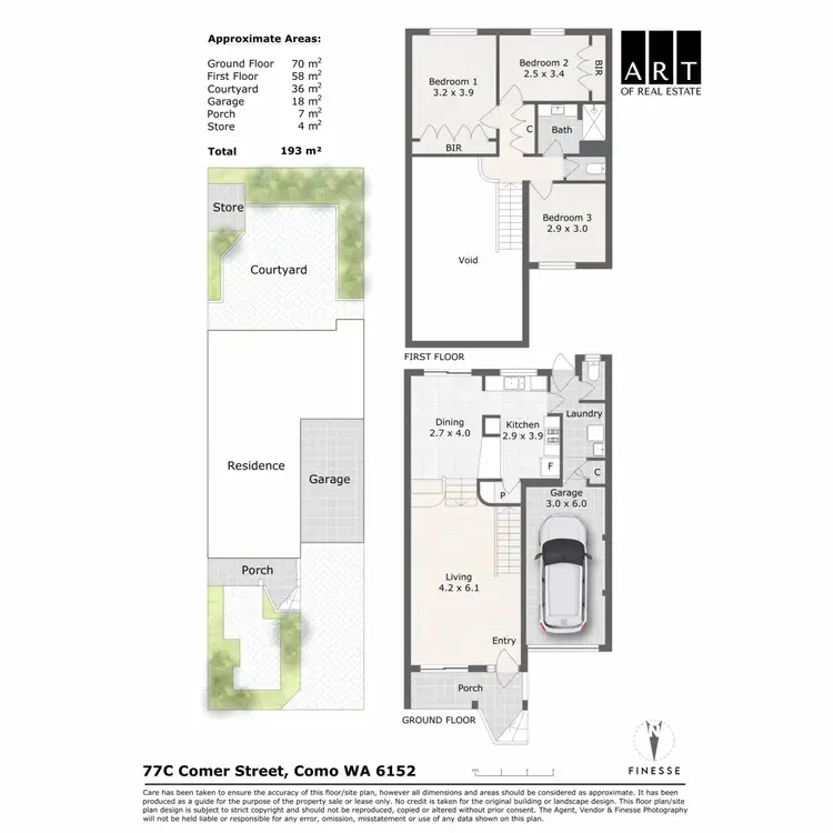 Floorplan of Homely townhouse listing, 77C Comer Street, Como WA 6152