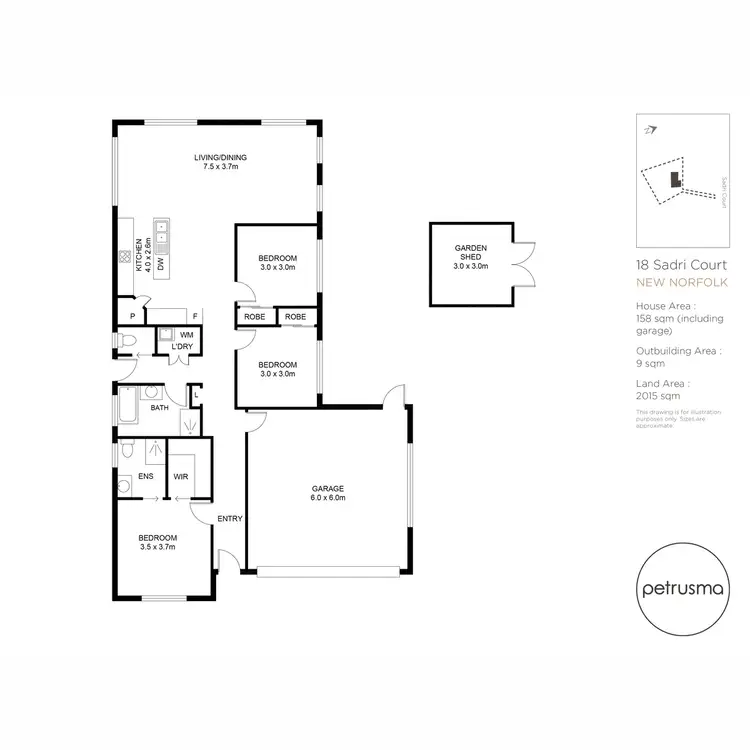 Floorplan of Homely house listing, 18 Sadri Court, New Norfolk TAS 7140
