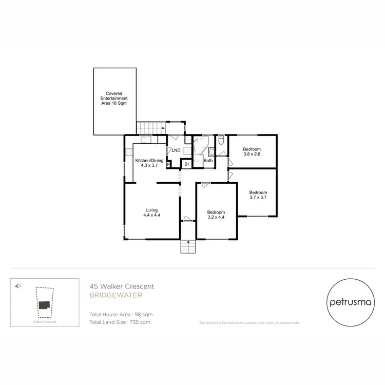 Floorplan of Homely house listing, 45 Walker Crescent, Bridgewater TAS 7030