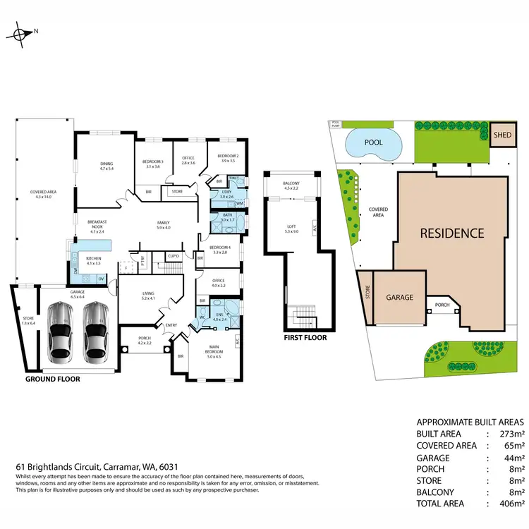 Floorplan of Homely house listing, 61 Brightlands Circuit, Carramar WA 6031