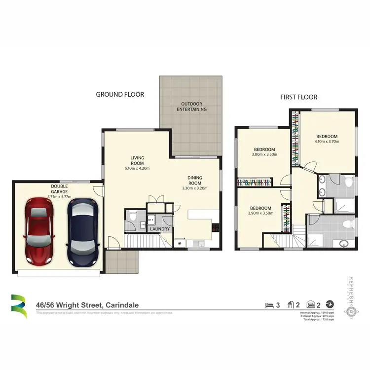 Floorplan of Homely townhouse listing, 46/56 Wright Street, Carindale QLD 4152