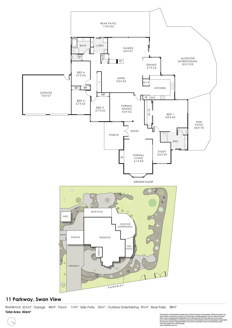 Floorplan of Homely house listing, 11 Parkway, Swan View WA 6056