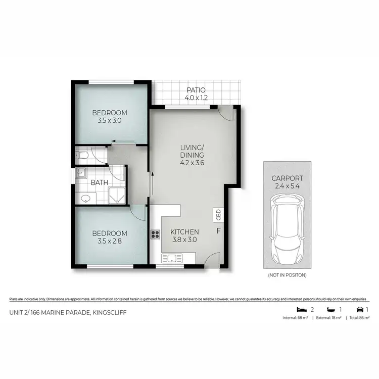 Floorplan of Homely unit listing, 2/166 Marine Parade, Kingscliff NSW 2487