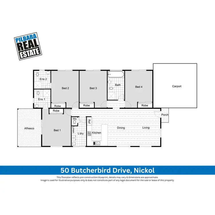 Floorplan of Homely house listing, 50 Butcherbird Drive, Nickol WA 6714