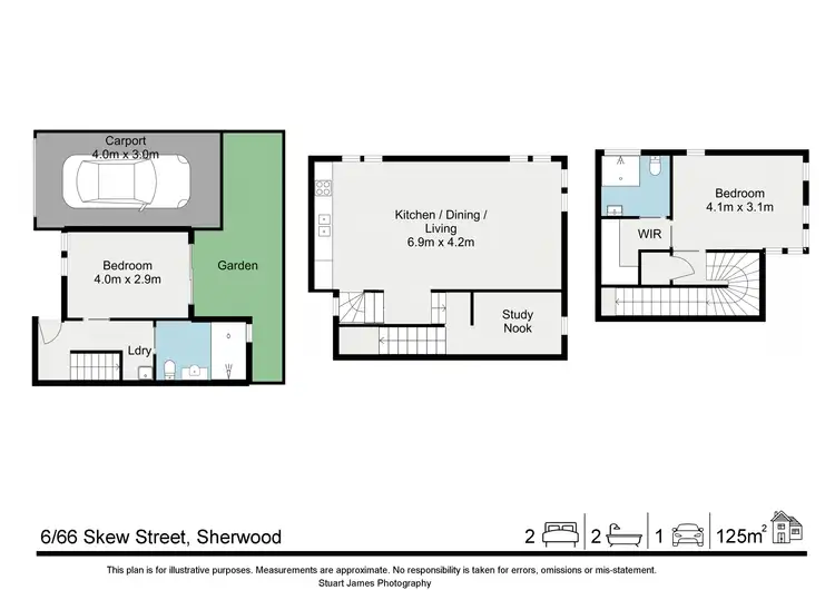 Floorplan of Homely townhouse listing, 6/66 Skew Street, Sherwood QLD 4075