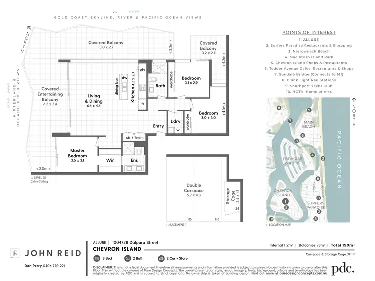 Floorplan of Homely apartment listing, 1004/28 Dalpura Street, Chevron Island QLD 4217
