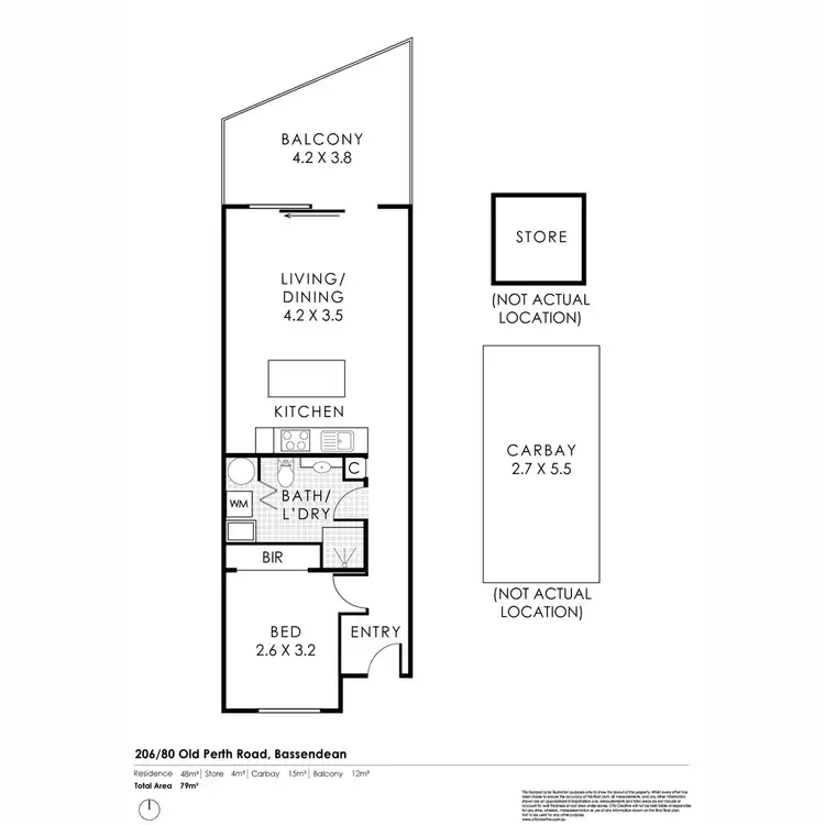 Floorplan of Homely apartment listing, 206/80 Old Perth Road, Bassendean WA 6054