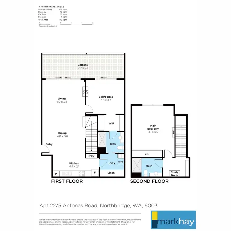 Floorplan of Homely apartment listing, 22/5 Antonas Road, Northbridge WA 6003
