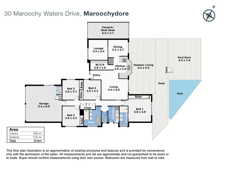 Floorplan of Homely house listing, 30 Maroochy Waters Drive, Maroochydore QLD 4558