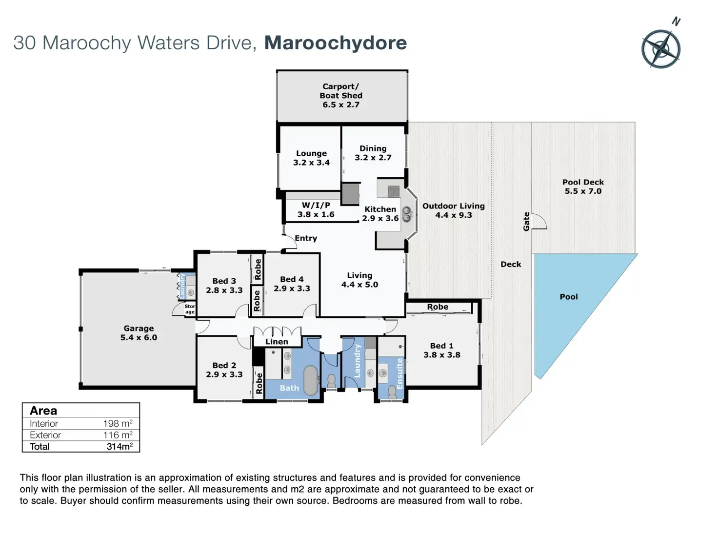 Floorplan of Homely house listing, 30 Maroochy Waters Drive, Maroochydore QLD 4558