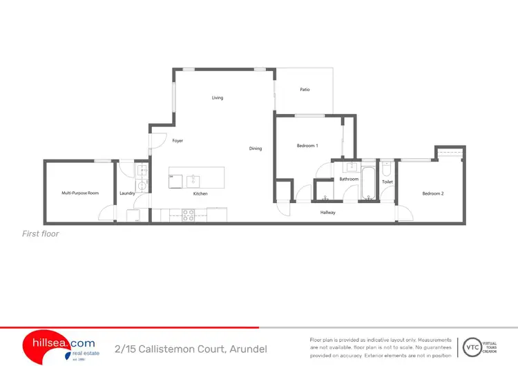 Floorplan of Homely semi-detached listing, 2/15 Callistemon Court, Arundel QLD 4214