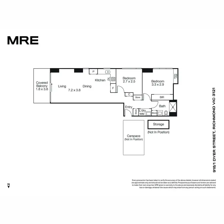 Floorplan of Homely apartment listing, 918/1 Dyer Street, Richmond VIC 3121