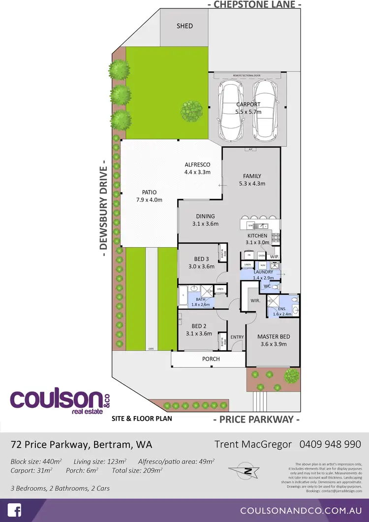 Floorplan of Homely house listing, 72 Price Parkway, Bertram WA 6167