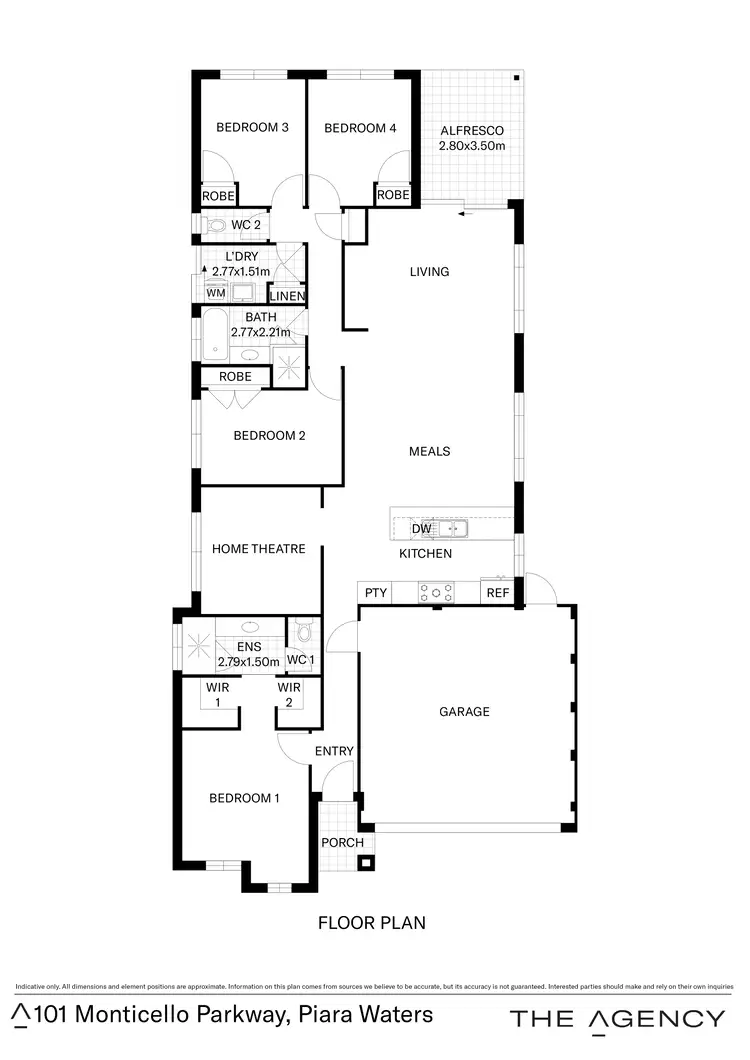 Floorplan of Homely house listing, 101 Monticello Parkway, Piara Waters WA 6112