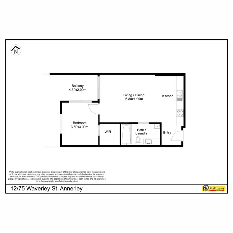 Floorplan of Homely apartment listing, 12/75 Waverley Street, Annerley QLD 4103