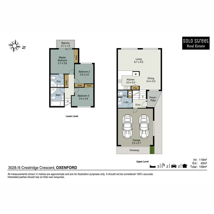 Floorplan of Homely townhouse listing, 3028/6 Crestridge Crescent, Oxenford QLD 4210