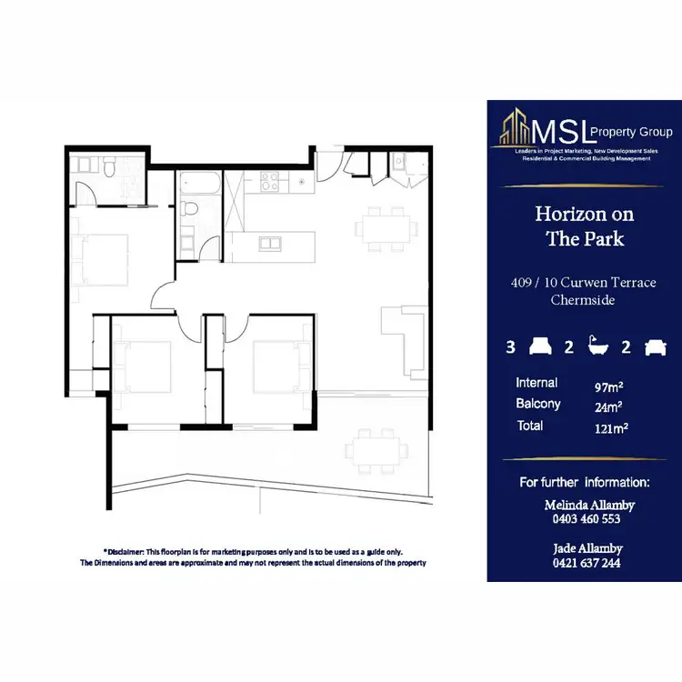 Floorplan of Homely apartment listing, 409/10 Curwen Terrace, Chermside QLD 4032