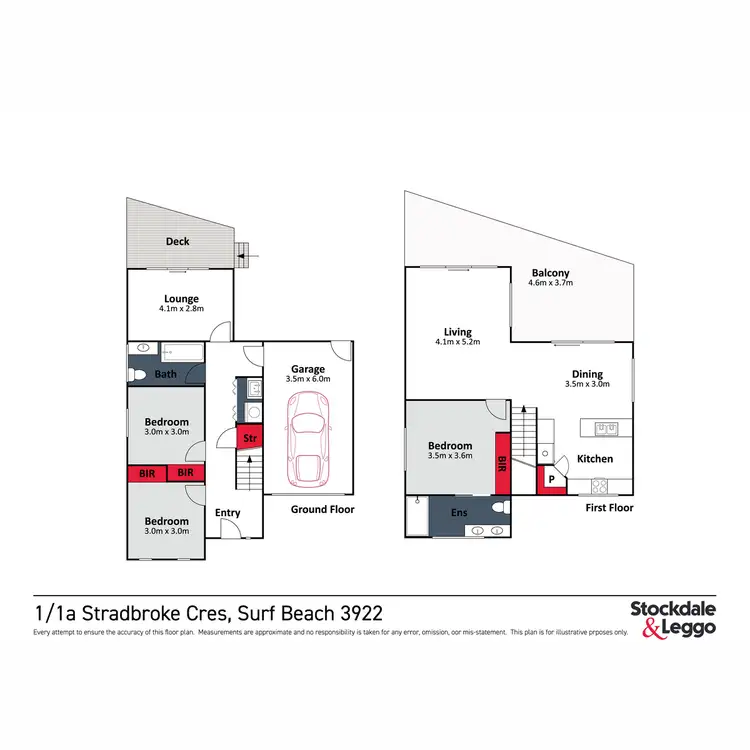 Floorplan of Homely house listing, 1/1A Stradbroke Crescent, Surf Beach VIC 3922