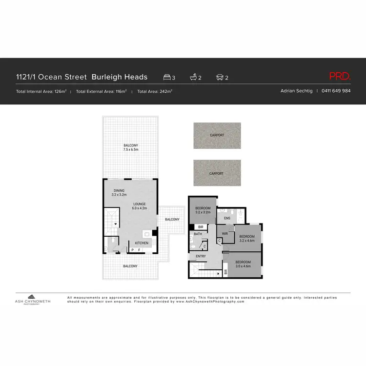 Floorplan of Homely apartment listing, 1121/1 Ocean Street, Burleigh Heads QLD 4220
