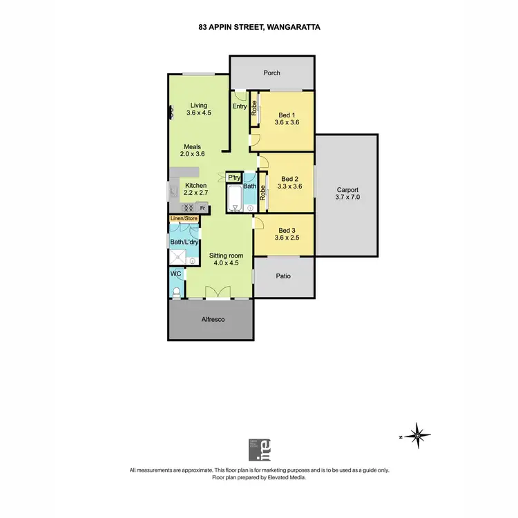 Floorplan of Homely townhouse listing, 83 Appin Street, Wangaratta VIC 3677