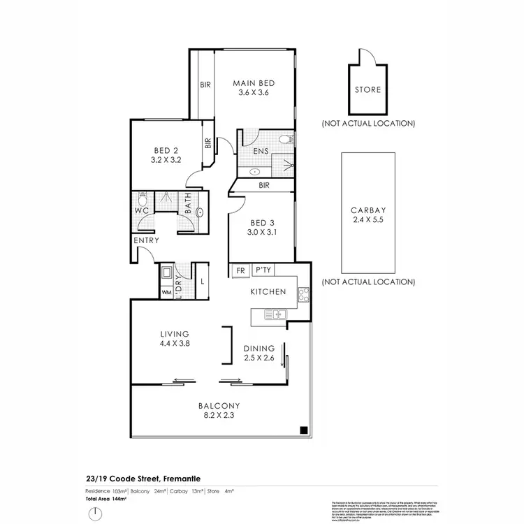Floorplan of Homely apartment listing, 23/19 Coode Street, Fremantle WA 6160