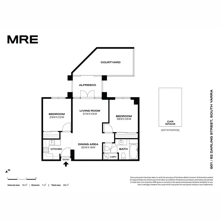 Floorplan of Homely apartment listing, G01/52 Darling Street, South Yarra VIC 3141