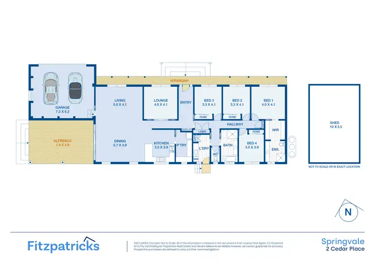 Floorplan of Homely house listing, 2 Cedar Place, Springvale NSW 2650