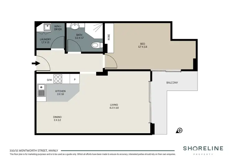 Floorplan of Homely apartment listing, 310/15 Wentworth Street, Manly NSW 2095