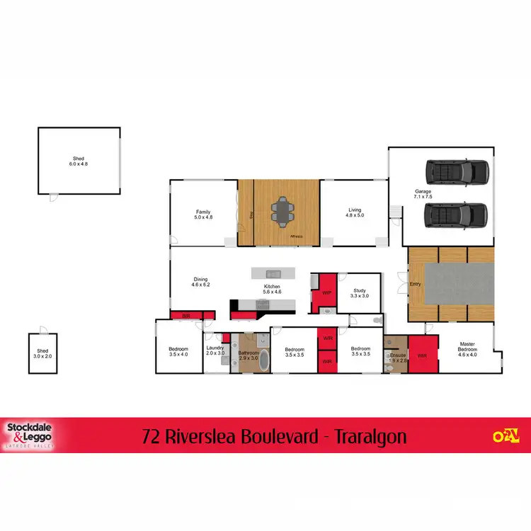 Floorplan of Homely house listing, 72 Riverslea Boulevard, Traralgon VIC 3844