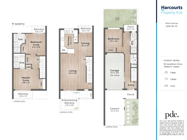 Floorplan of Homely townhouse listing, 6/18 Geraldton Drive, Varsity Lakes QLD 4227