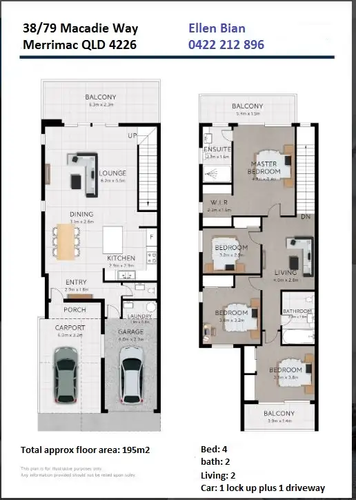 Floorplan of Homely townhouse listing, 38/79 Macadie Way, Merrimac QLD 4226