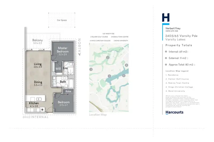 Floorplan of Homely apartment listing, 2405/65 Varsity Parade, Varsity Lakes QLD 4227