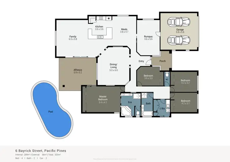 Floorplan of Homely house listing, 6 Bayrick Street, Pacific Pines QLD 4211