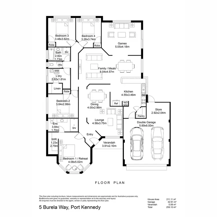 Floorplan of Homely house listing, 5 Burela Way, Port Kennedy WA 6172