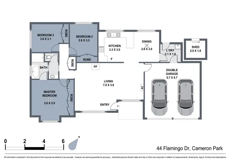 Floorplan of Homely house listing, 44 Flamingo Drive, Cameron Park NSW 2285