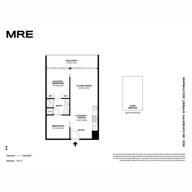 Floorplan of Homely apartment listing, 303/39 Coventry Street, Southbank VIC 3006