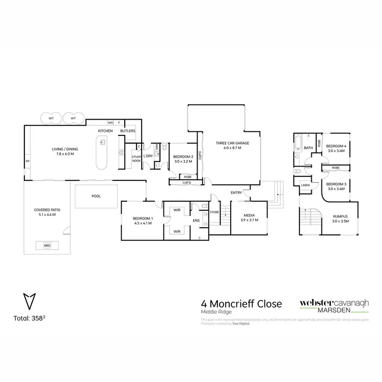 Floorplan of Homely house listing, 4 Moncrieff Close, Middle Ridge QLD 4350