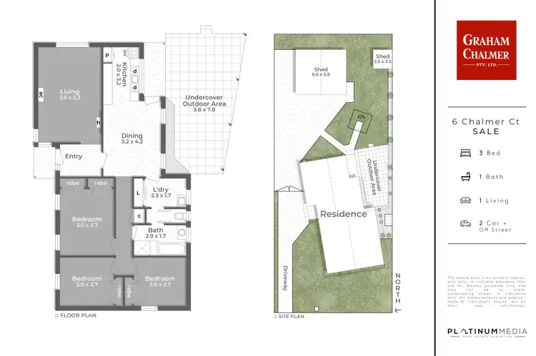 Floorplan of Homely house listing, 6 Chalmer Court, Sale VIC 3850