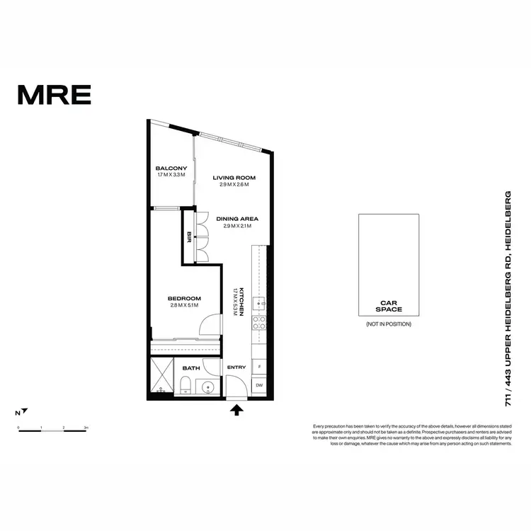Floorplan of Homely apartment listing, 711/443 Upper Heidelberg Road, Ivanhoe VIC 3079