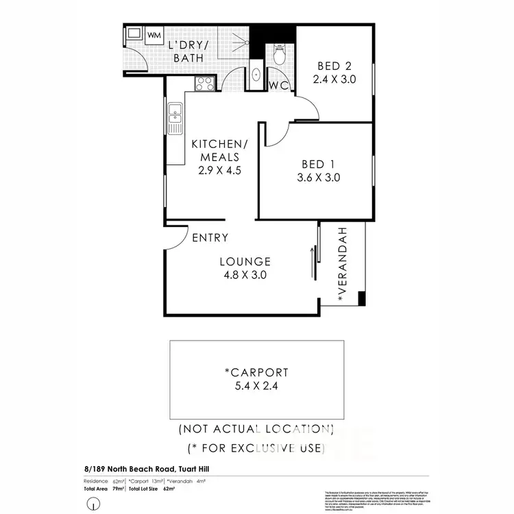 Floorplan of Homely unit listing, 8/189 North Beach Drive, Tuart Hill WA 6060