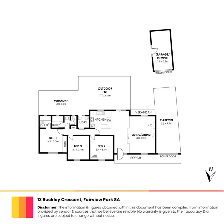 Floorplan of Homely house listing, 13 Buckley Crescent, Fairview Park SA 5126