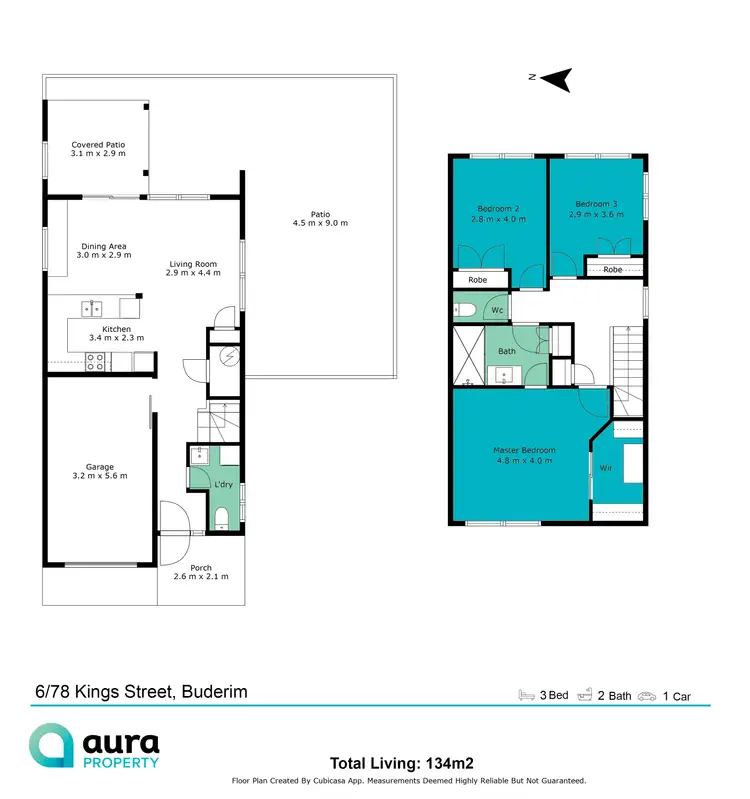 Floorplan of Homely townhouse listing, 6/78 King Street, Buderim QLD 4556