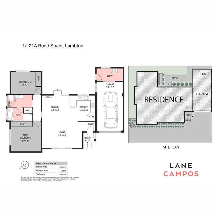 Floorplan of Homely villa listing, 1/21 A Rudd Street, Lambton NSW 2299