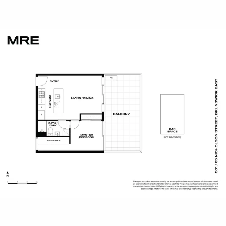 Floorplan of Homely apartment listing, 501/65 Nicholson Street, Brunswick East VIC 3057