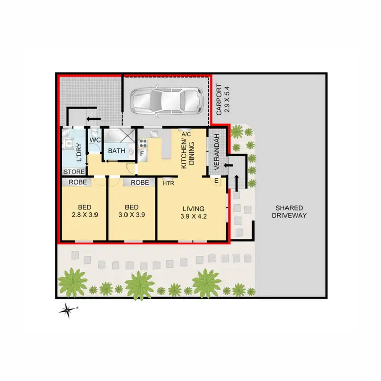 Floorplan of Homely unit listing, 1/32 Elsvern Avenue, Belmont VIC 3216