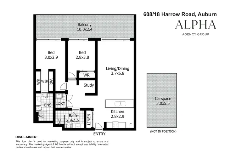 Floorplan of Homely apartment listing, 608/18 Harrow Road, Auburn NSW 2144